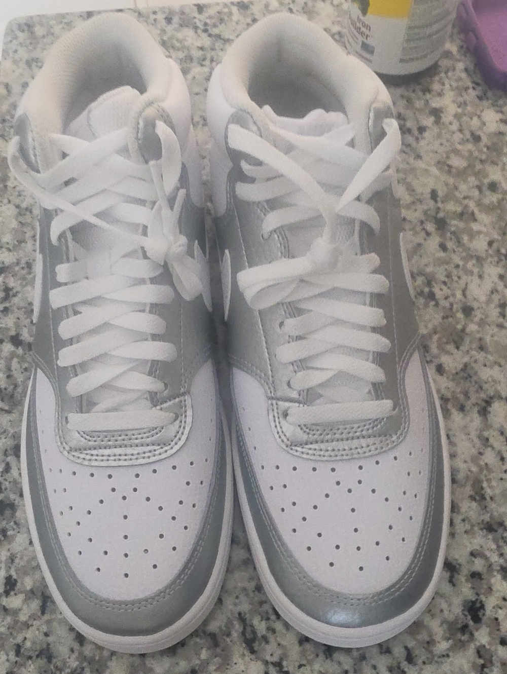 Women's Nike Court Vision Mid White/Metallic Silver